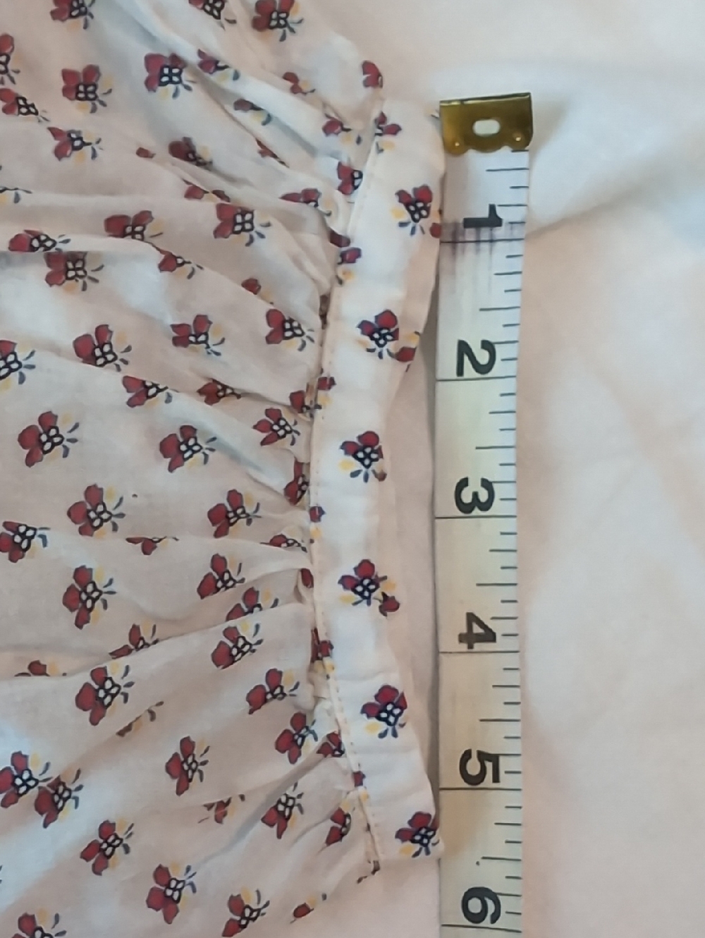 GAP x Doen Cream Button-Front Blouse with Red Floral Motif XS - Picture 7 of 9